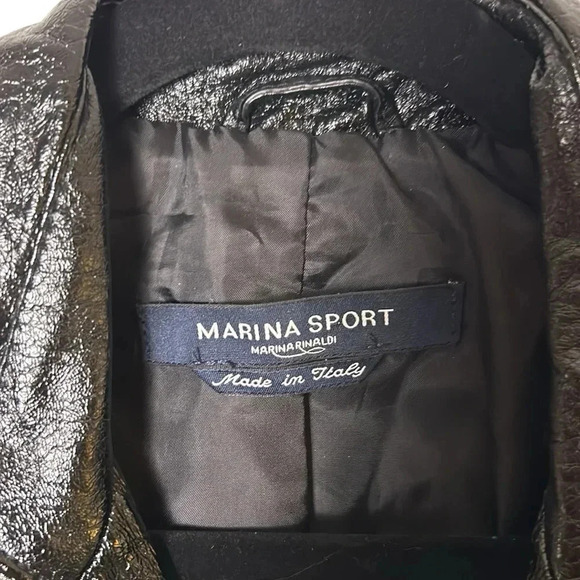 Y2K Marina Rinaldi  vtg coat,women M/L  PTP 21”. Lightweight,tag says leather - Picture 3 of 17